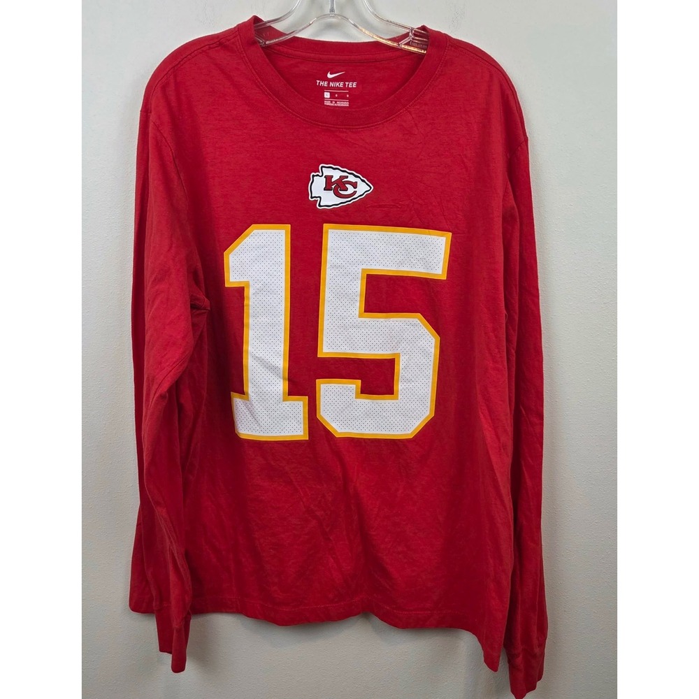 Nike Kansas City Chiefs Patrick Mahomes 15 Long Sleeve T-Shirt Large Red - Picture 2 of 9